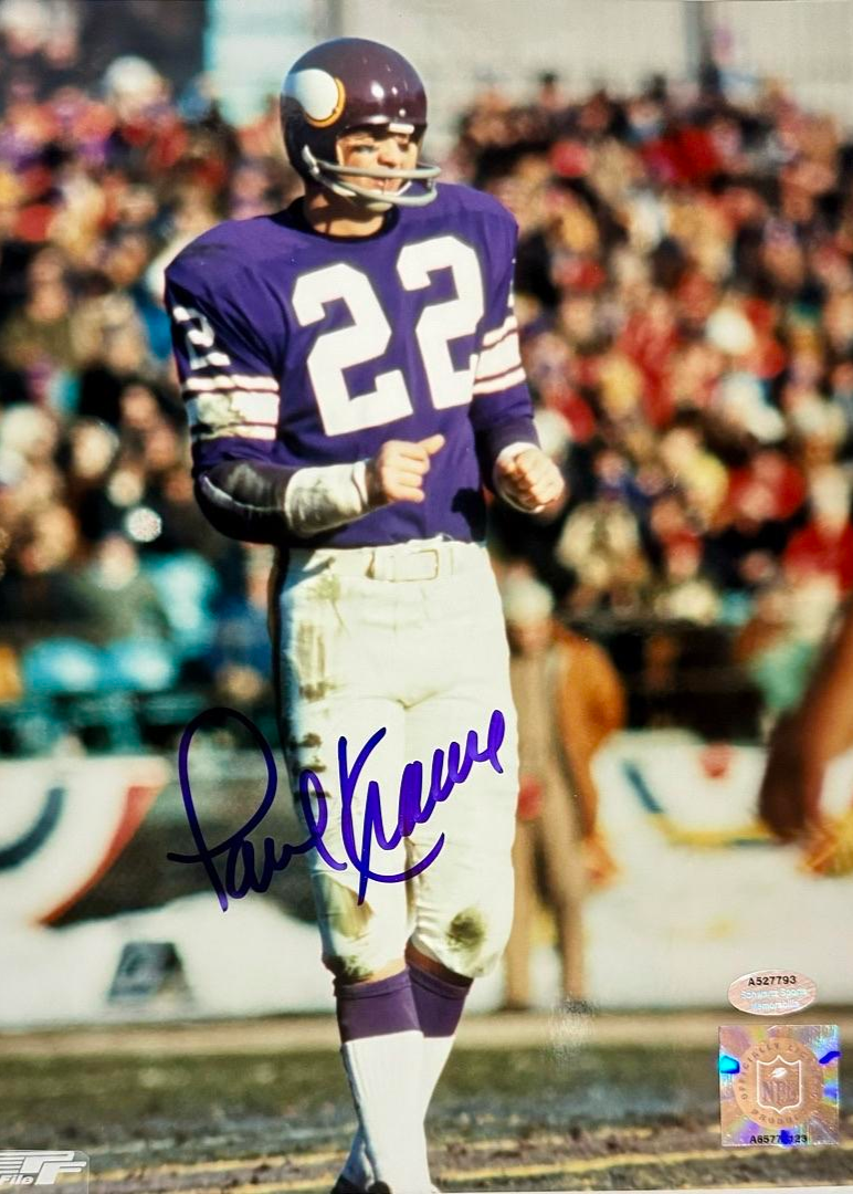 Paul Krause Signed 8x10 Photo Minnesota Vikings - Schwartz COA